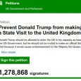 A Parliamentary petition to rescind the invitation for Donald Trump to make an official state visit has received nearly 1.3 million signatures in a matter of days, making it the […]