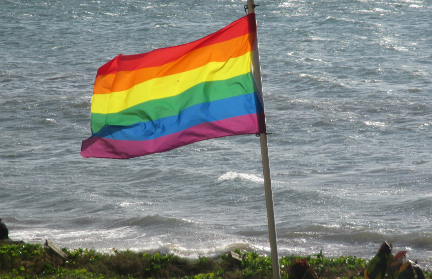 A rainbow flag in Maui, Hawaii.