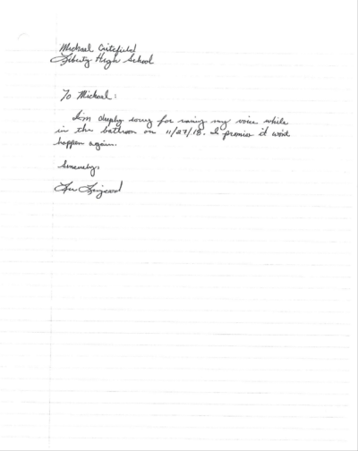 Livengood's letter