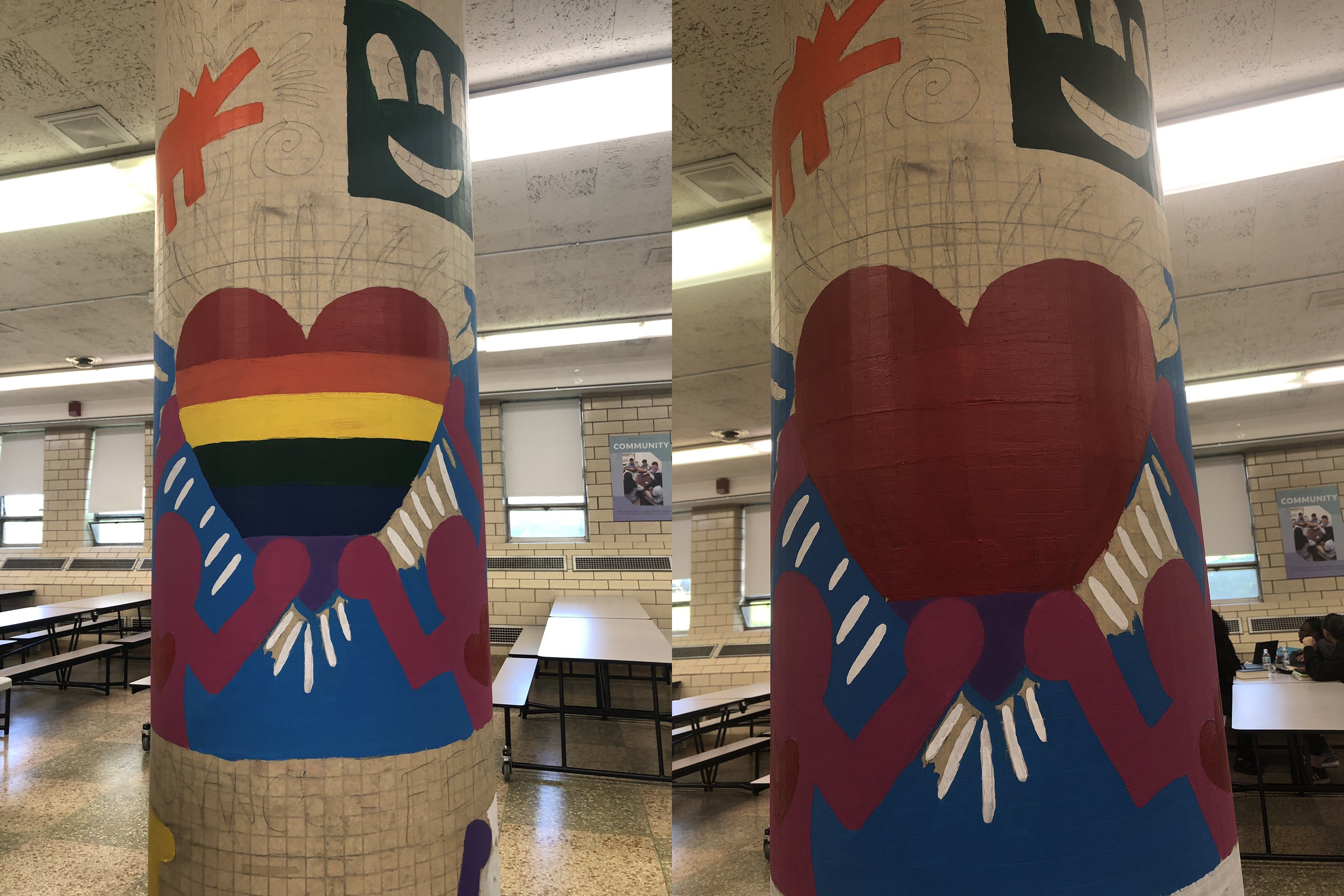 Newark, school mural, LGBTQ, Catholic church, The Bergen Arts and Science Charter School