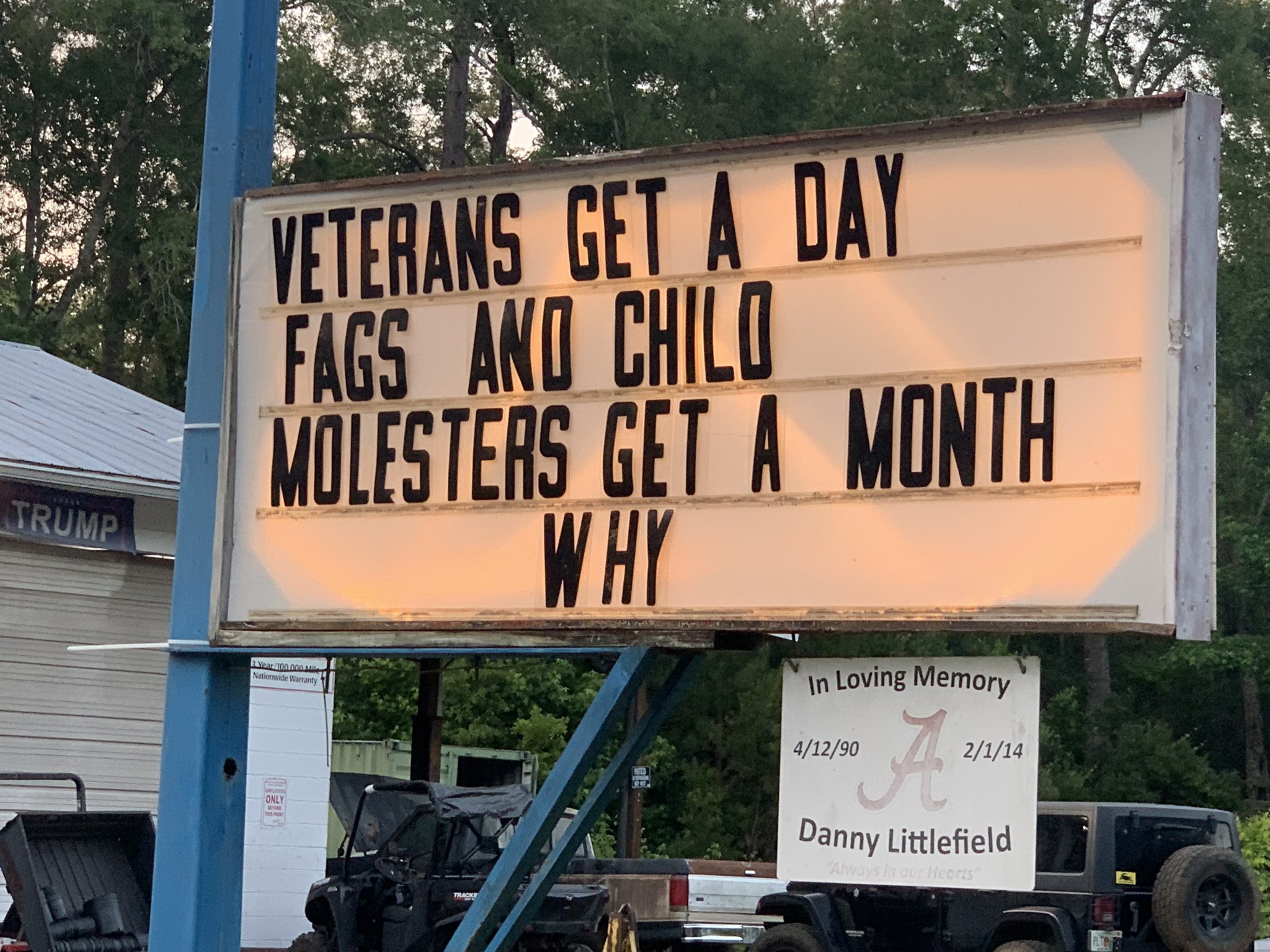 A hateful sign in front of an auto repair shop near Tallahassee was called out by a Democratic political operative and has earned nearly a million views on Twitter. “Veterans […]